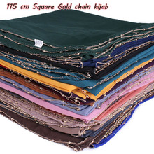 115cm Square Hijab Bubble Chiffon Scarf Glitter Plain Shawls Muslim Scarves Headscarf Solid Wraps Headband Scarves 10pcs/Lot 2024 - buy cheap