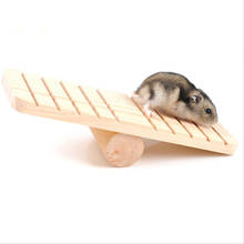 Quality Wooden Exercise Pet Rat Hamster Mouse Bird Play Toys Funny Pet Bird Cage Nest Seesaw Toy Animal Playground Toys New 2024 - buy cheap
