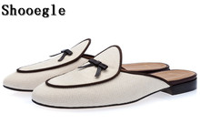 SHOOEGLE-zapatos de moda hechos a mano para hombre, mocasines con lazo, cómodos para exteriores, talla EU38-EU46 2024 - compra barato