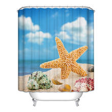 2018 Shower Curtain Sea Star Polyester Bathroom Curtain Douchegordijn Blauw Bathroom Supplies 2024 - buy cheap