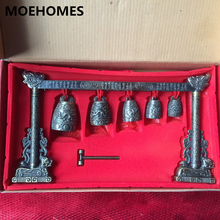 MOEHOMES-Dafa de meditación con 5 campanas adornadas, con diseño de dragón, instrumento Musical chino, artesanía de metal 465131, Envío Gratis 2024 - compra barato