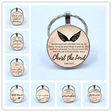 Fashion Bible Verses Keychain Glass Dome Pendant Scripture Quote Key ring For Christian Faith Jewelry Gifts 2024 - buy cheap