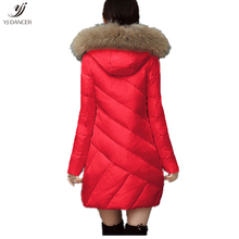 Winter Warm Cotton Coat Women 2018 Fashion New Cotton Coat Long Hooded Big Fur Collar Bread Thicker Large Size Coat H0288 2024 - buy cheap