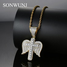 Hip Hop Cross Pendant Micro pave with CZ stones Necklace Jewelry for men and women CN025 2024 - buy cheap