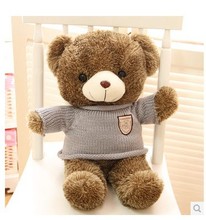 Listras camisola teddy bear Stuffed animal Teddy bear cerca de 23 polegada lance boneca travesseiro brinquedo de pelúcia de 60 cm urso wb528 2024 - compre barato