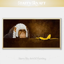 Artist Hand-painted High Quality Modern Wall Art Modern Animal Monkey Judge Oil Painting Special Funny Animal Judge Oil Painting 2024 - buy cheap