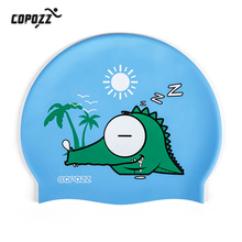 COPOZZ Swimming Cap for Pool Cute Cartoon Dog Children Kids Badmuts Waterproof Protect Ears Long Hair Boy Girl Sports Swim Hat 2024 - buy cheap