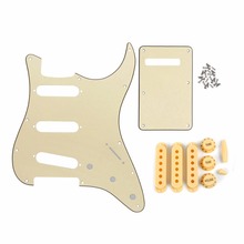 NEW Cream Guitar Parts 11 Holes SSS Guitar Pickguard ST Back Plate Pickup Covers Knobs Switch Tip Tremolo Arm Tips 2024 - buy cheap