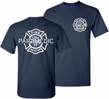 2019 moda manga curta bombeiro paramédicos resgate de incêndio linha fina vermelha departamento t camisa 2024 - compre barato