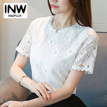 2018 New Summer Blouses Shirts Women Fashion Hollow Lace Tops Women Blouse O-neck Short Sleeve Female Shirts Blusas Mujer 2024 - buy cheap