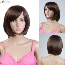 Ladies Short Hairstyle Blonde Brown Perucas Curta Synthetic Hair Straight Cosplay Wig Heat Resistant Full Bob Wigs for Women 2024 - buy cheap