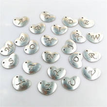 26PCS Silver A-Z Alphabet Letter Charms Heart Letter Pendant For DIY Necklace&Bracelet Jewelry Making 2024 - buy cheap