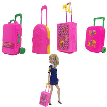 Модные аксессуары для кукол NK, пластиковая мебель, детские игрушки, игровой дом, 3D дорожный поезд, чемодан для куклы Барби, подарок JJ 2024 - купить недорого