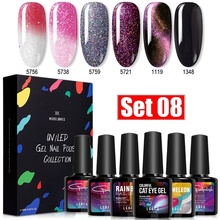 Modelones 6Pcs/Lot Glitter UV Nail Gel Polish Semi Permanent Thermo Led Hybrid Nail Varnish Soak off Chameleon Polish 2024 - buy cheap