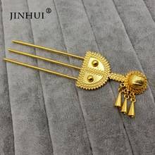 JIN HUI New Fashion Women Gold Color Hair Sticks African Ethiopian Girl headwear Hairpin wedding Hairpins 2024 - buy cheap