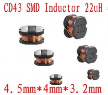 2000 шт./лот SMD индуктор питания CD43 22UH 4,5*4*3,2 мм неэкранированный индуктор обмотки 2024 - купить недорого