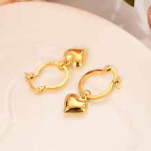 Pendientes colgantes con cuentas de Corazón dorado para mujer y niña, joyería de moda de amor, boda, fiesta nupcial, niños, el mejor regalo 2024 - compra barato