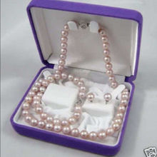 FREE SHIPPINGNATURAL 8-9MM PURPLE freshwater PEARL NECKLACE BRACELET EARRING SET 2024 - buy cheap