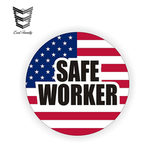 EARLFAMILY-etiqueta de sombrero pegatina para casco, pegatina de vinilo de estilo de para automóvil de EE.UU., bandera patriótica americana, trabajadores seguros, 12cm x 12cm 2024 - compra barato