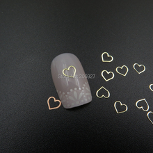 Pegatina de Metal con forma de corazón para decoración de uñas, calcomanía no adhesiva para decoración de uñas, de oro bonito, 100 Uds., MS354-2 2024 - compra barato