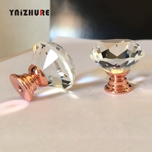 Ynizhure puxador para gavetas, puxador para armários e gavetas de vidro cristal de 30mm para portas e armários de cozinha 2024 - compre barato