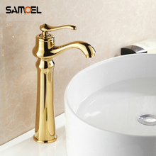 Basin Faucets Golden Plating Copper Mixer Taps Single Handle Brass Bathroom Rose Gold Sink Faucet G1099 2024 - buy cheap