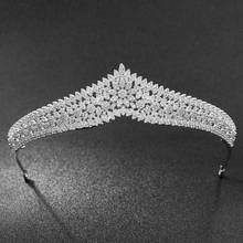 Full 5A Level  Cubic Zirconia Wedding Bride Flower Tiara Crown Women Girl Hair Jewelry Accessories CH10189 2024 - buy cheap