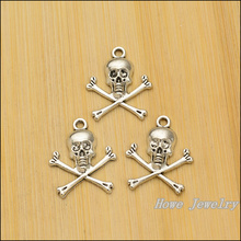 24 pcs Vintage Pirate Skull zinc alloy charms pendant DIY Bracelet Necklace metal jewelry accessories Making 01 2024 - buy cheap