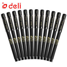 Deli 12pcs/Lot Writing Neutral Black Ink Gel Pen 0.5mm Refill Neutral Pen New Arrival Student Stationery School Office Supplies 2024 - buy cheap