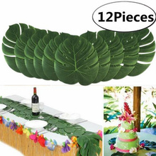 12pçs folhas artificiais de selva, folhas de palmeira tropical, planta ilha para decoração de casa, festa de casamento 5bb5724 2024 - compre barato