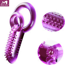 MQFORU Double Delay Ring Vibrator for Men Adult Sex Toys Clitoris Stimulator Penis Ring Vibrating Cock Rings Lasting Ejaculator 2024 - buy cheap