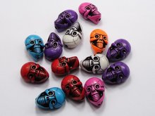 Cuentas acrílicas de calavera gótica para Halloween, 20 colores mezclados, 25mm (doble cara) 2024 - compra barato