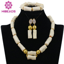 New Arrival African Coral Beads Jewelry Set New White Coral Bridal Necklace Set Indian Free Shipping CNR455 2024 - buy cheap