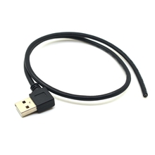 Прямой Угловой кабель 90 градусов USB 2,0 A Тип папа к 4 проводам открытый кабель для самостоятельной сварки OEM черный цвет 50 см 0,5 м 2024 - купить недорого