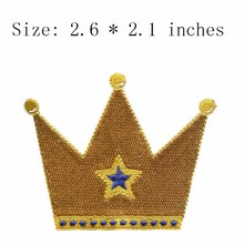 Crown-parche bordado de 2,6 "para pegar en la ropa, bordado completo, ropa de unicornio 2024 - compra barato