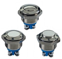 Botão de pressão de metal 16mm 200 peças, ip65 à prova d'água, botão de pressão latão laminado, reinicialização automática, alto/plano/formato, redondo, momentâneo