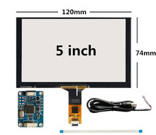 Navegação gps raspberry pi 5 polegadas, 120mm * 74mm, touch screen, painel de vidro digitalizador, placa de driver usb 2024 - compre barato