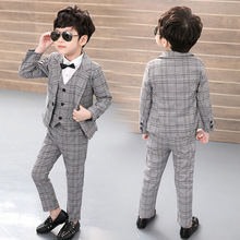 Children Suit Baby Boys Suits Kids Boy Blazer Boys Formal Suit For Weddings Boys Clothes Set Jackets+Vest+Pants 3pcs 4-12Y 2024 - buy cheap