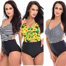 2017 Maiô 2XL Plus Size One Piece Swimsuit Mulheres Sexy Swimwear One Piece Swim Suit Estilo Brasileiro Acolchoado Maiôs de banho 2024 - compre barato
