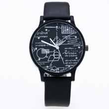 New Fashion Watch Women Leather Strap Function Equation Pattern Casual Quartz Wristwatch Students Popular Elegant Clock 2024 - buy cheap