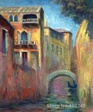 Pintura al óleo decoración de la habitación Venecia Rio della saludo de Claude Monet paisaje arte hecho a mano de alta calidad 2024 - compra barato