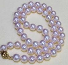 free shipping classic 8-8.5mm Japanese Akoya round white pearl necklace 18inch14 2024 - buy cheap