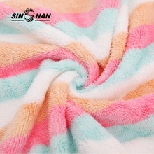 SINSNAN Microfiber Rainbow Stripe Dry Hair Towel For Women Soft Quick-Dry Super Absorbent Coral Velvet Pink Bath Towel For Ladys 2024 - buy cheap