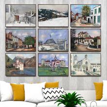 Home Decoration Art Wall Pictures Fro Living Room Poster Print Canvas Paintings French Maurice Utrillo Housing construction 2024 - buy cheap
