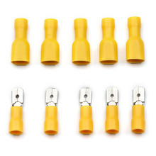 100 Uds 1,5-2.5mm2 amarillo hembra + macho aislado eléctrica conectores de virola cableado conector de Cable FDFD2-250 MDD2-25 2024 - compra barato