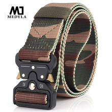 MEDYLA-cinturón táctico de caza resistente, cinturones tácticos militares de nailon ajustables con hebilla de Metal, accesorios de caza 2024 - compra barato