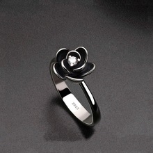 Utimtree anel de prata 925 com flor de rosa, acessório de prata para mulheres, joia, presente, zircônia cz, casamento, noivado 2024 - compre barato