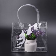 THINKTHENDO Clear Tote Bag PVC Transparant Handbag With Handle Wedding Party Favors Makeup Packaging Bags With Button 2024 - buy cheap