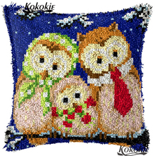 3d latch hook rug kits Unfinished Crocheting Rug Kits Yarn cartoon owl Pillowcase cross stitch kits embroidery needlework sets 2024 - compre barato