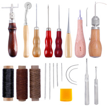 15pcs/set Leather Craft Punch Tools Kit Stitching Working Sewing Saddle Groover DIY LeatherCraft Tool 2024 - buy cheap